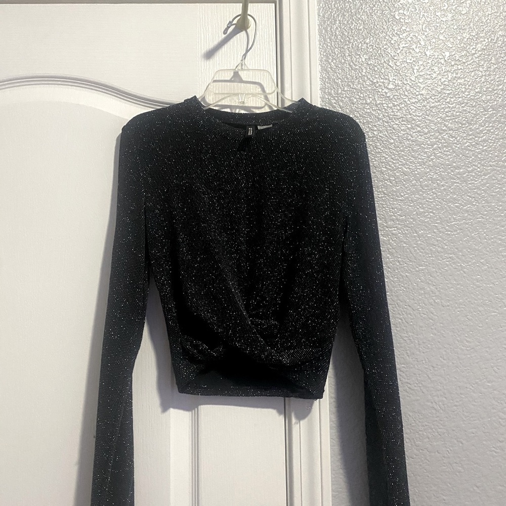 Black top with sparkles.